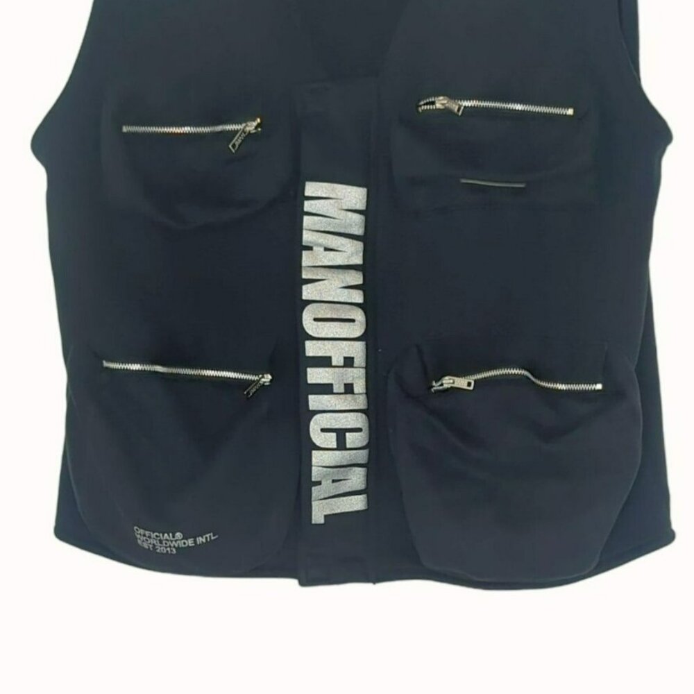 Boohooman Official Reflective Print Black Utility Vest Mens Large - Picture 3 of 4